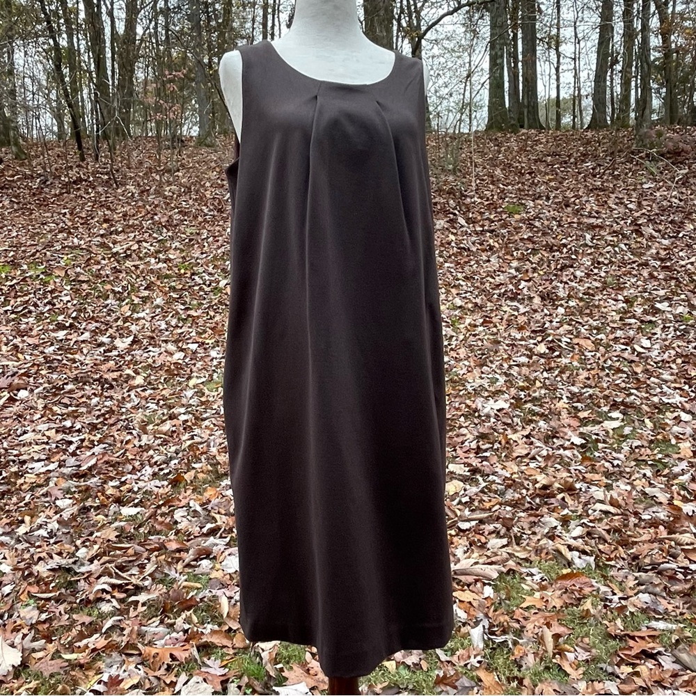 Lands End Dark Brown Jumper Dress Size 8